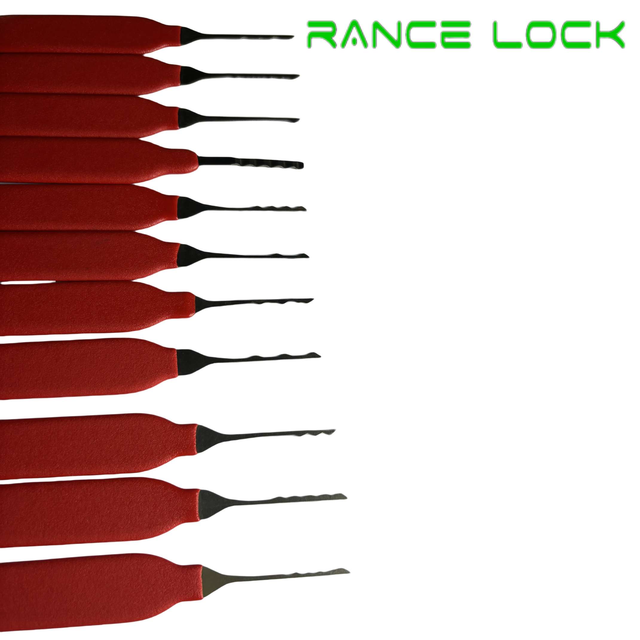 11+3 PSC Red Color Handle Metal Lock Pick Set for Professional Locksmith Tools