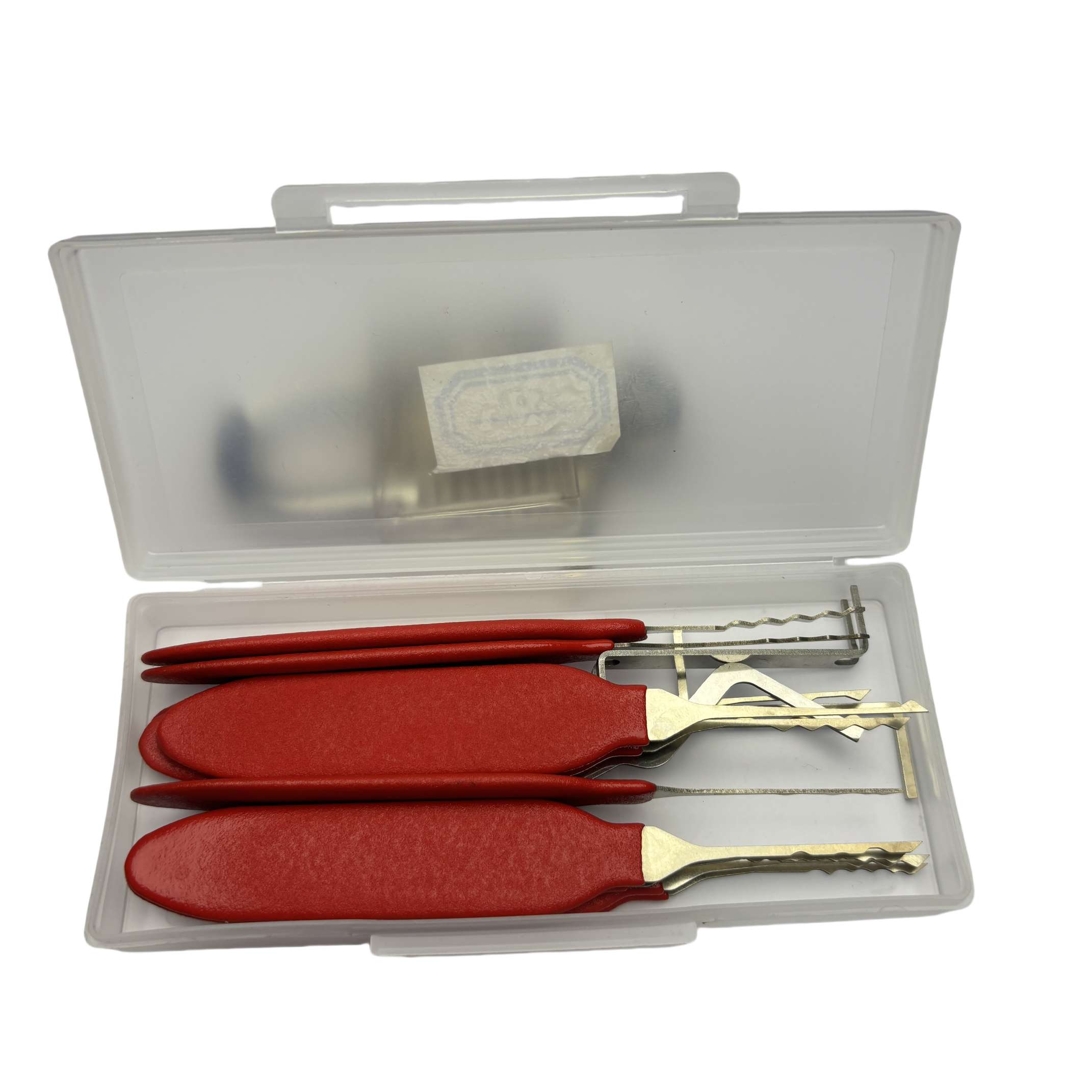 11+3 PSC Red Color Handle Metal Lock Pick Set for Professional Locksmith Tools