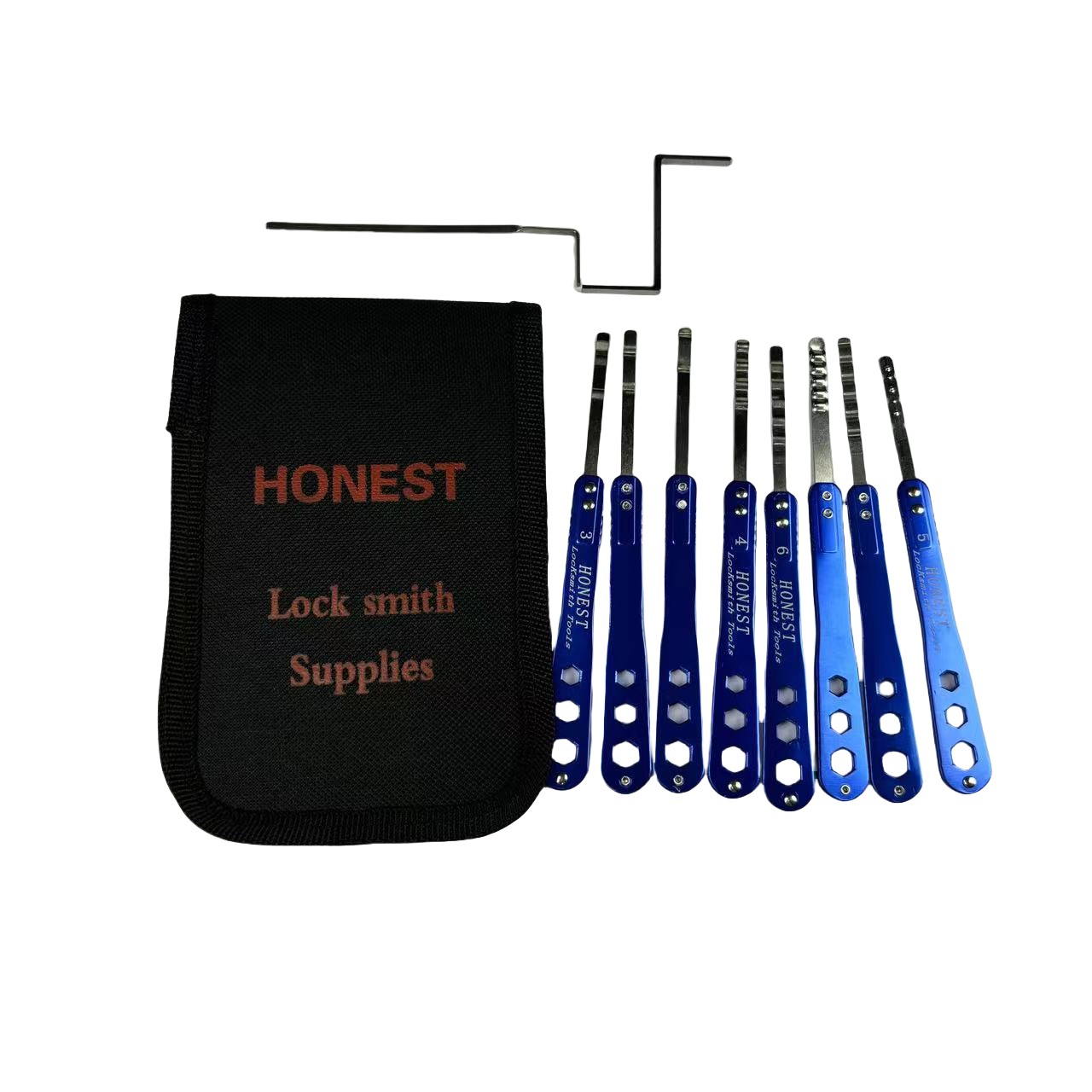 8-Piece Safe Lock Pick Set with Quick Opener for Precise Key Cutting - Professional Locksmith Tools