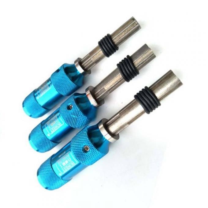 Close-up view of tubular lock pick showing dual-sensory feedback mechanism