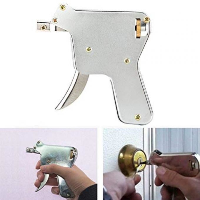 Lock repair tool with external scale for training and precision