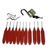 11+3 PSC Red Color Handle Metal Lock Pick Set for Professional Locksmith Tools